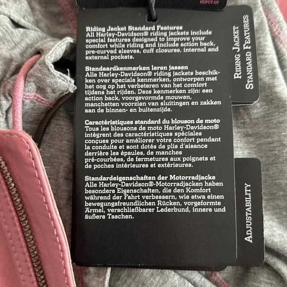 **RARE** Harley-Davidson Pink Leather Jacket Pink Label Collection - Picture 8 of 11